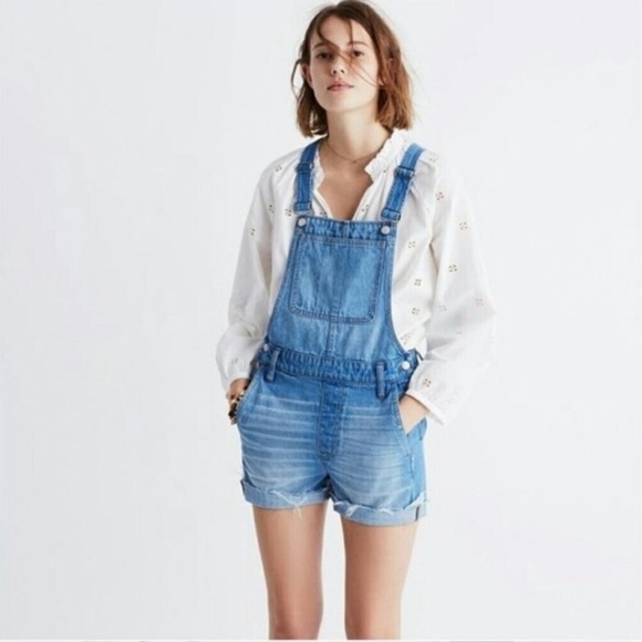 Last 1🎉Madewell Short Denim Overalls Dawkins Wash - Picture 7 of 7